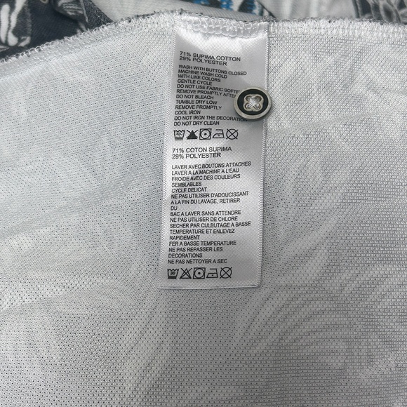 Tommy Bahama Hawaiian Tiki Shirt Monochrome Tropical Leaf Pattern Print - Picture 9 of 13